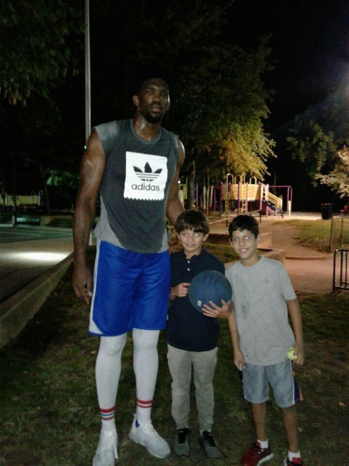 Joel Embiid at the park with my children
