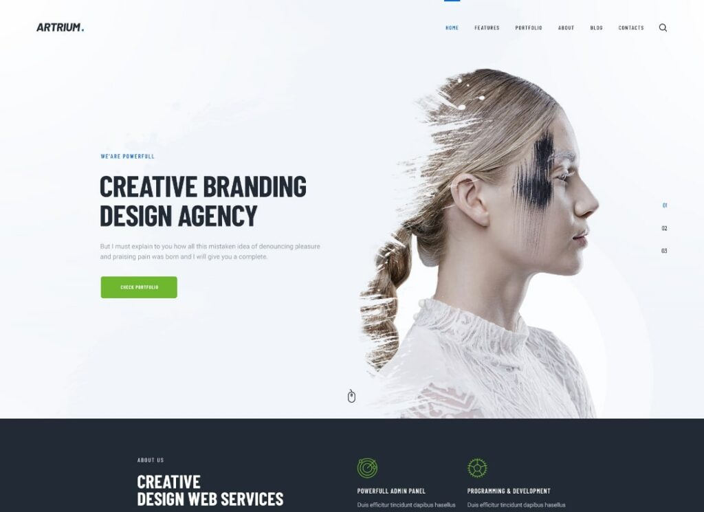 Artrium |  Tema WordPress para agencia creativa y estudio web