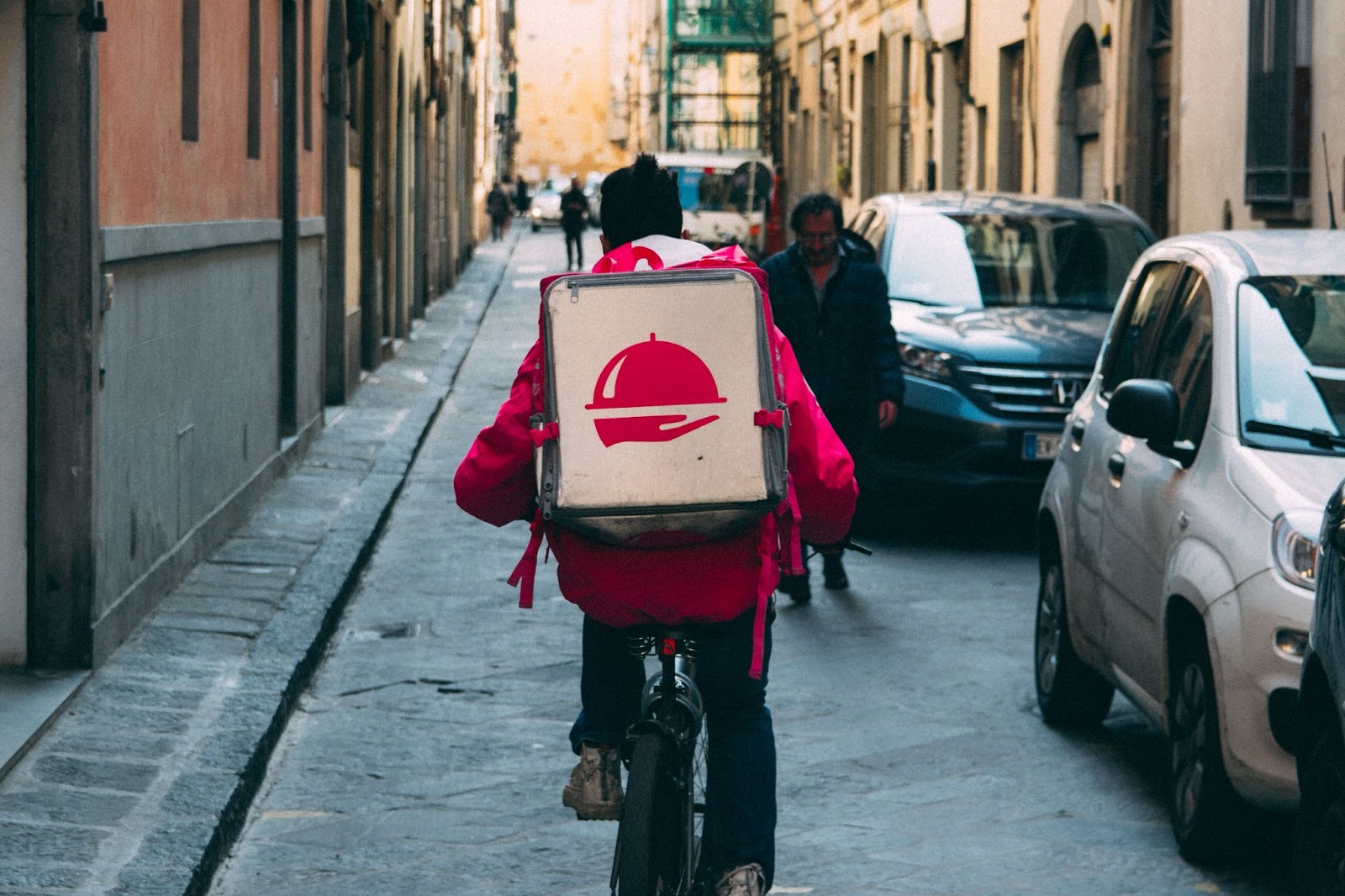 Man delivering food with a bike