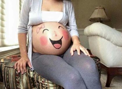 pregnant belly painting ideas smile