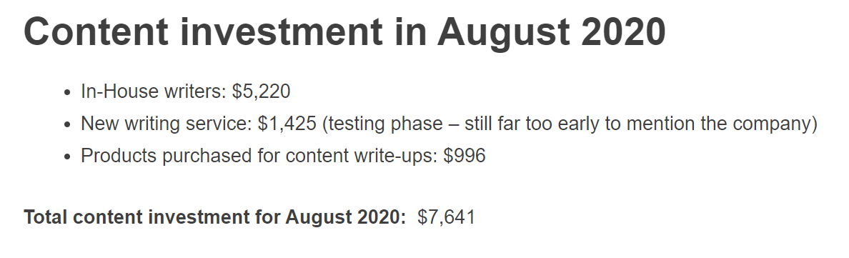 Content investment