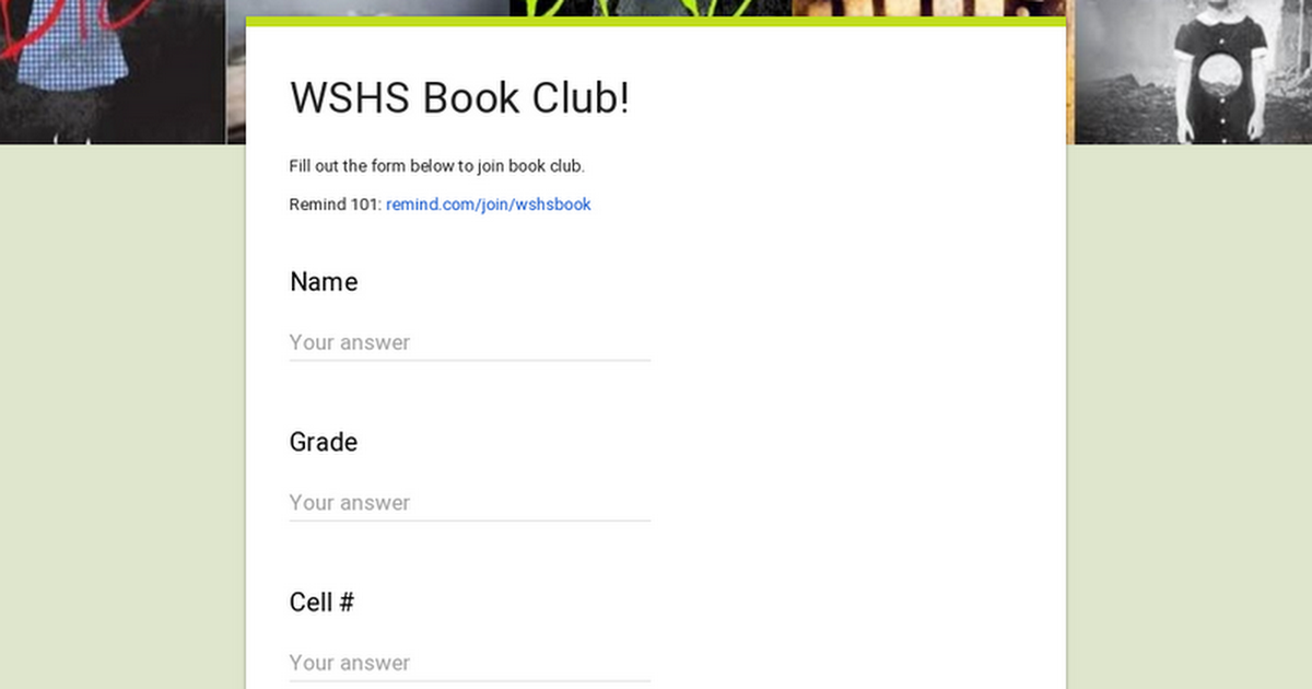 WSHS Book Club!