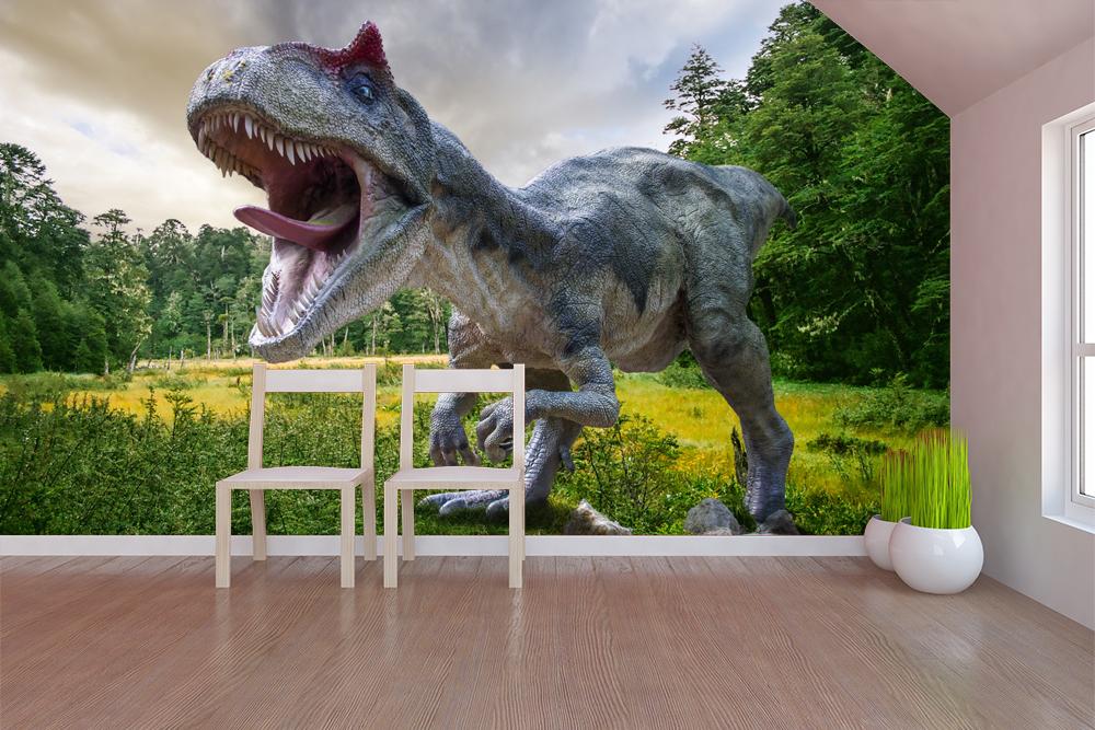 Kinderkamer Behang Dino T-Rex Groen - ToyFloor.nl