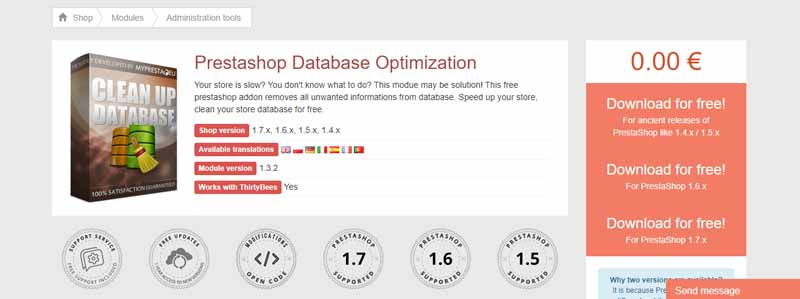 PrestaShop Database Optimization