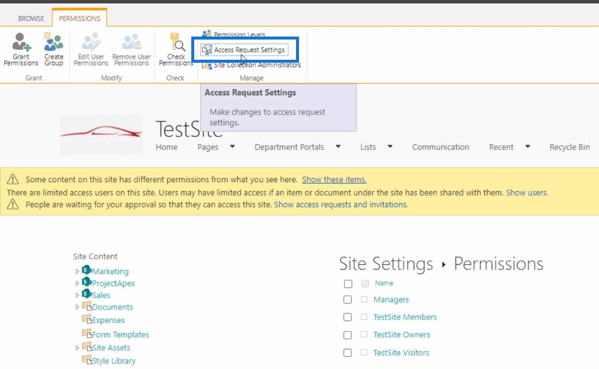 SharePoint site access