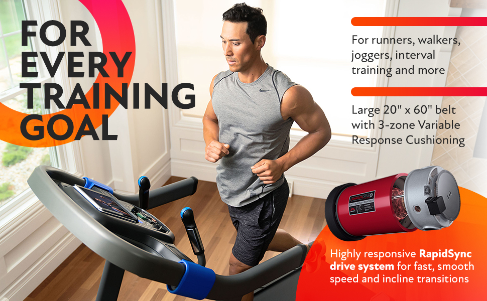 Horizon Fitness Treadmill - quick, precision control, conveniently adjust speed and incline