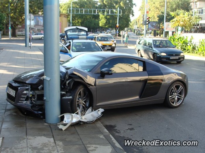 Image result for wrecked audi r8