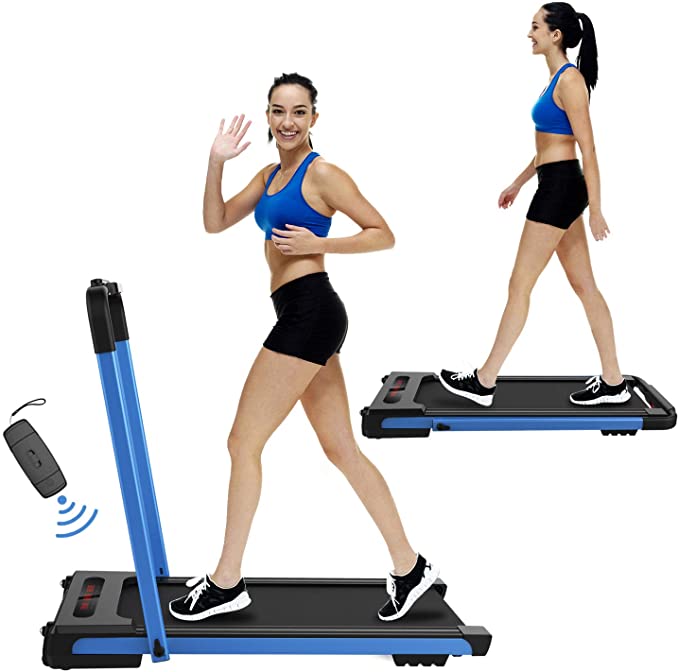 SHAREWIN Foldable Treadmill with 2.0HP Electric Incline Treadmill, Easy to Store, Small Footprint, with Blue Backlit LCD Display, Suitable for Aerobic Fitness at Home and Gym