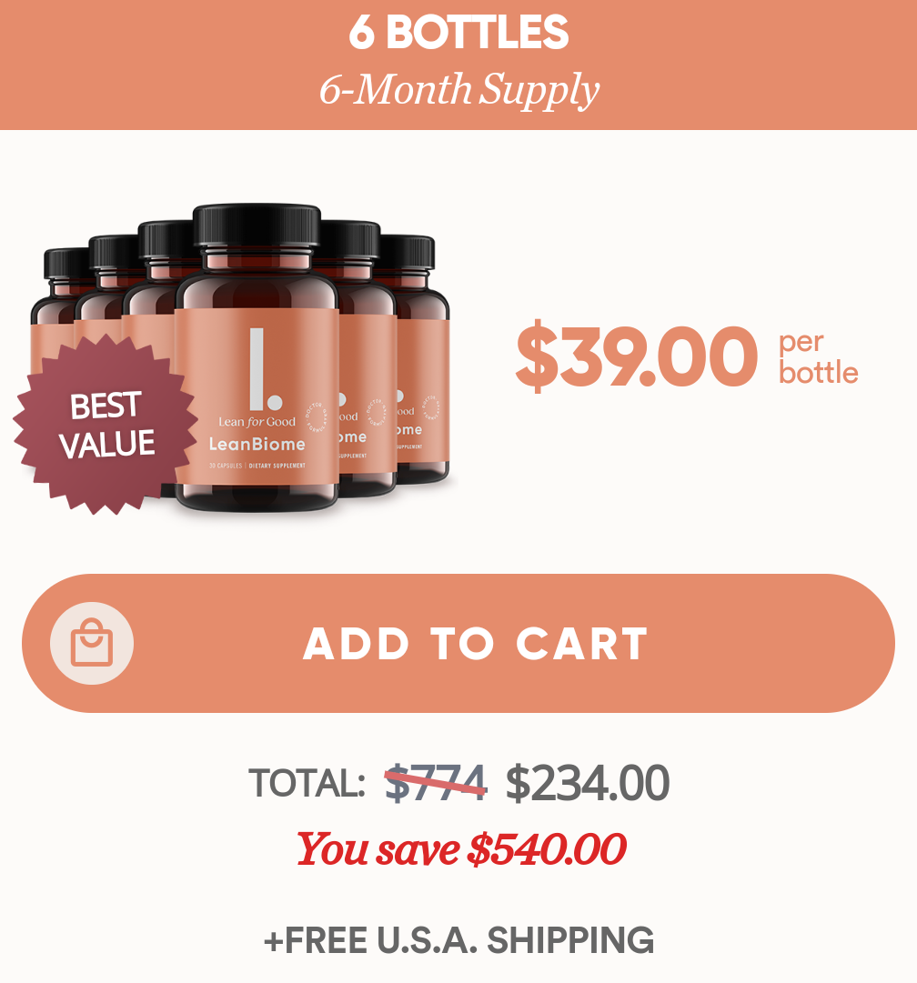 LeanBiome pricing 6 bottle pack