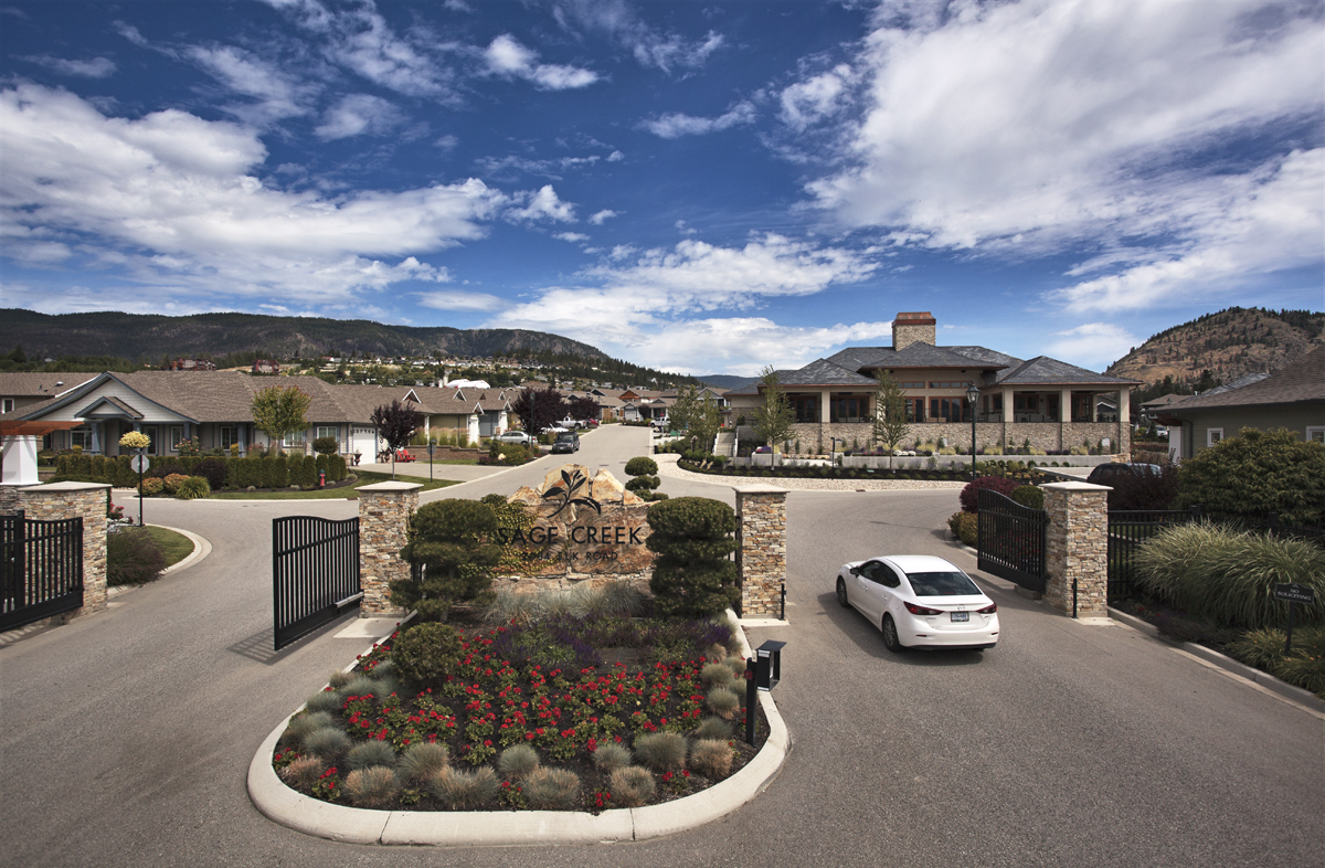 Sage Creek gated community with single-family homes in West Kelowna, BC