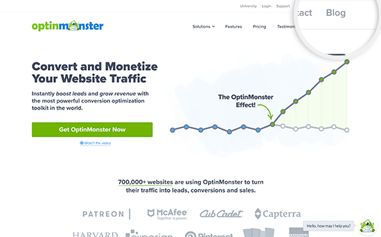 Site e blog OptinMonster