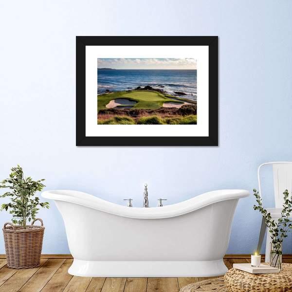 Pebble Beach Coastline Multi Panel Canvas Wall Art