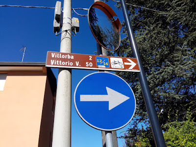 Segnale istituzionale per cicloturisti a Treviso