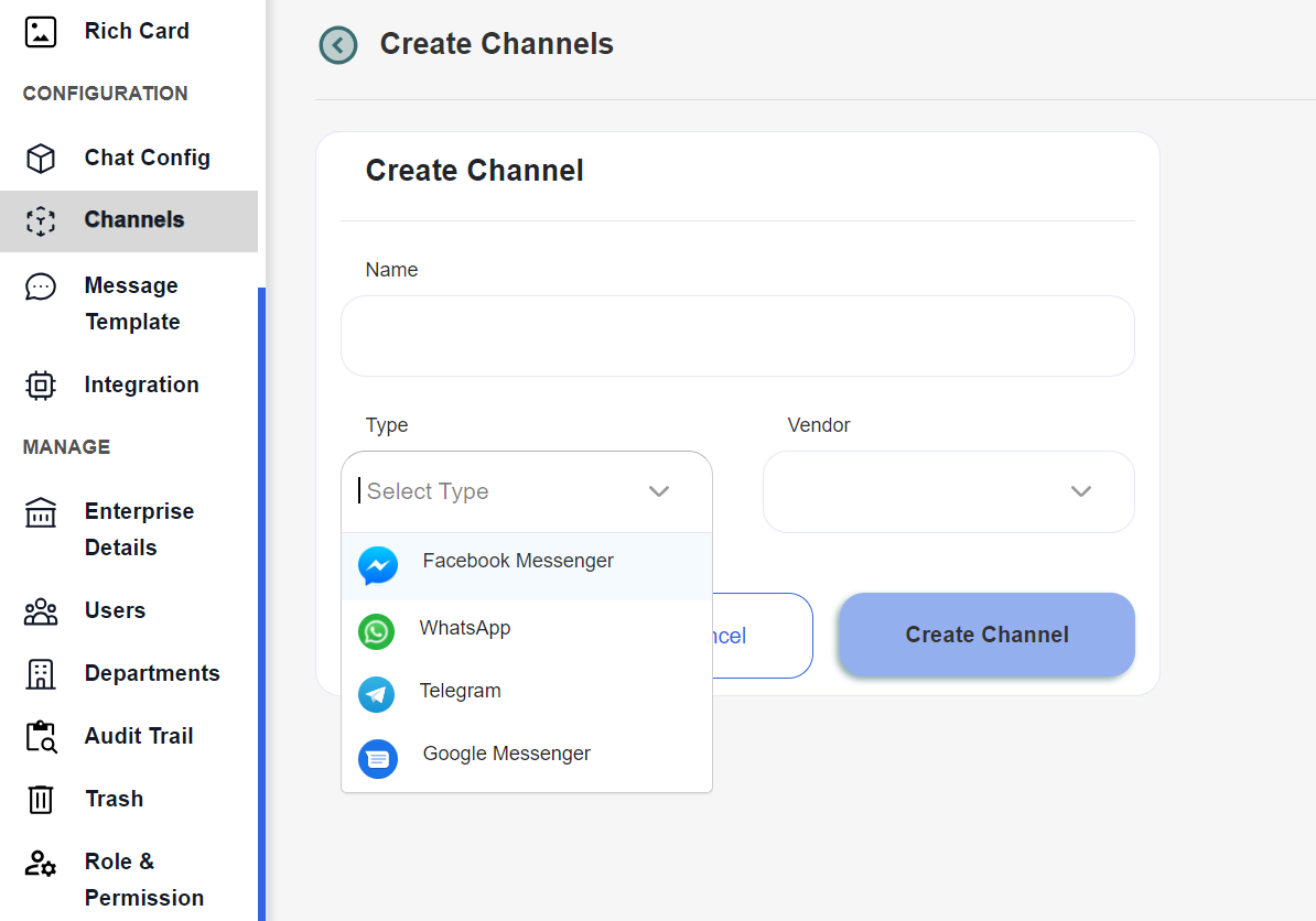 Bulk whatsapp sender | Social Connect Channels interface showing 4 different channels