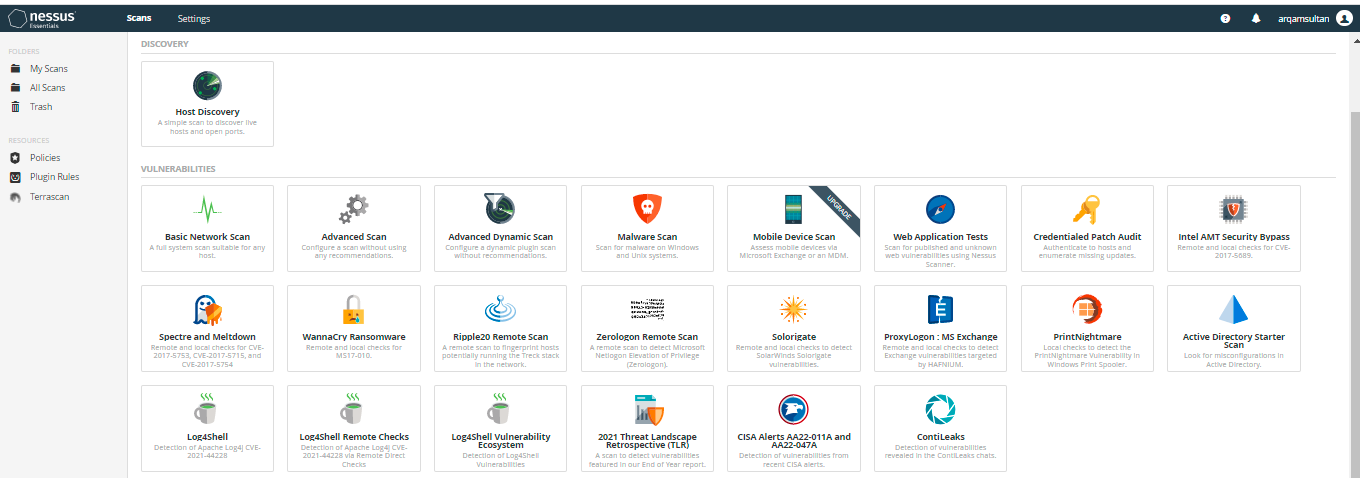 What is the Nessus vulnerability scanning platform?