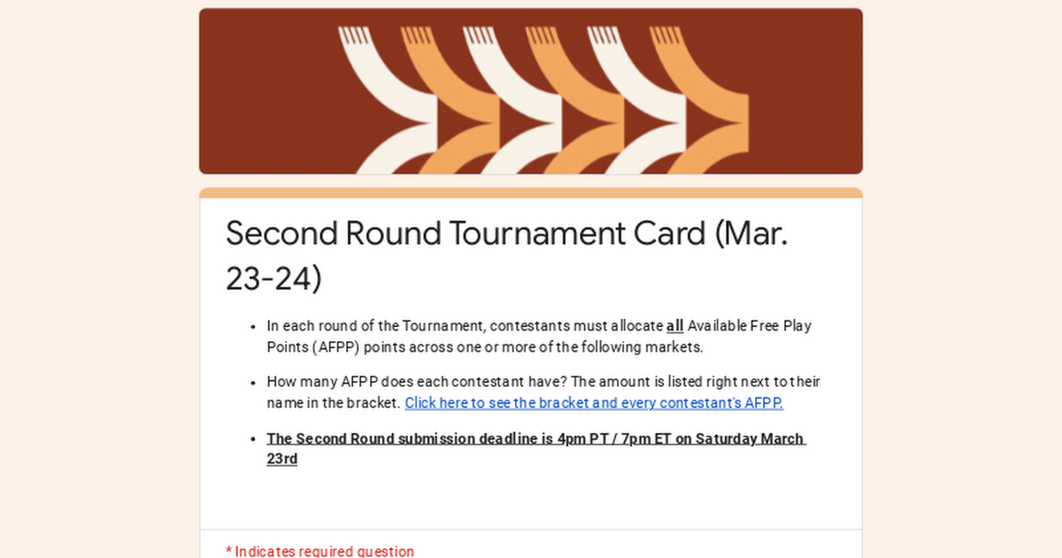 Second-Round Card, Matchups, Everyone's Picks + Running Post