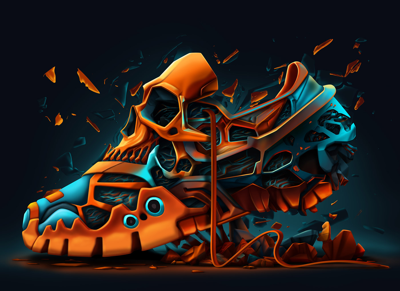 Illustration of abstract sneakers by Marcelo Schultz