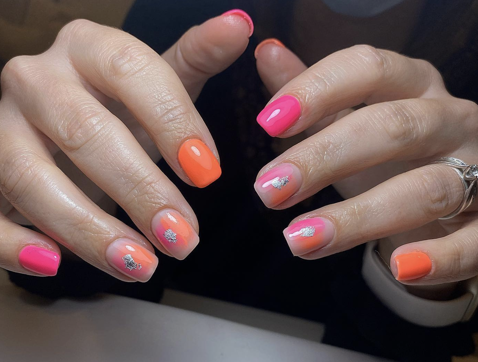 ombre nail art designs - Orange punch