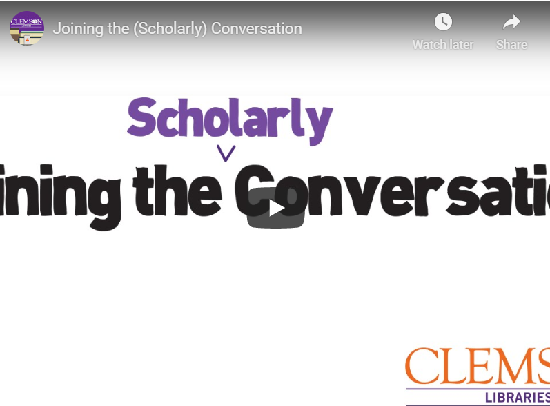 clemson university library's joining the (scholarly) conversation video.