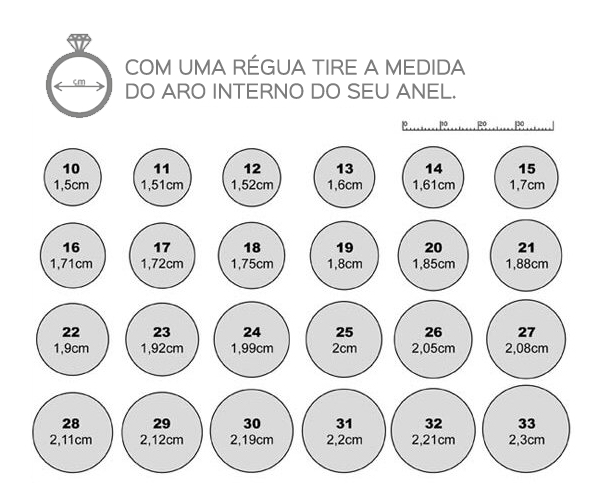 SAIBA QUAL O TAMANHO DAS SUAS ALIANÇAS