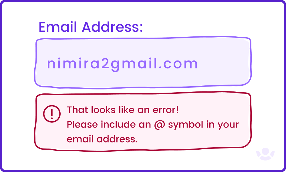 Lead-capture form example: data-validation of email address formatting