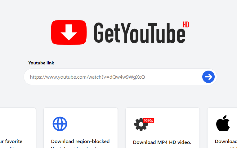 GetYouTube HD YouTube video downloader site