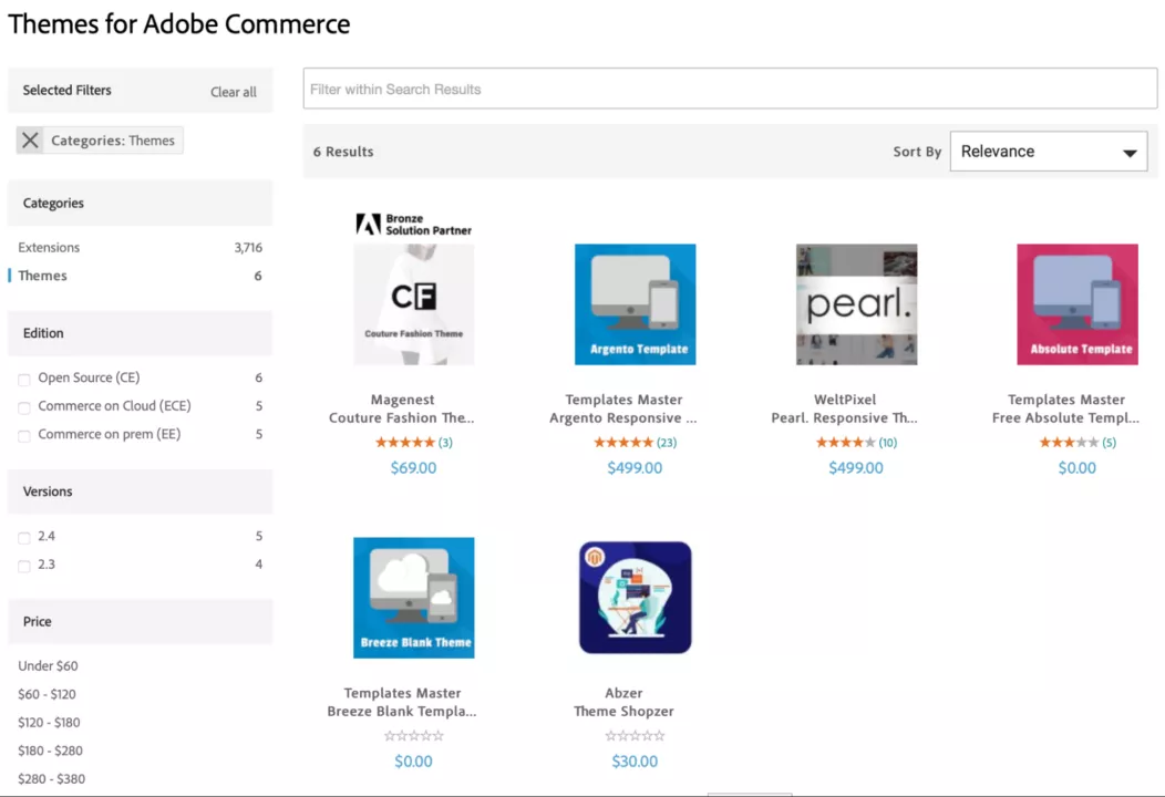 Adobe Commerce themes