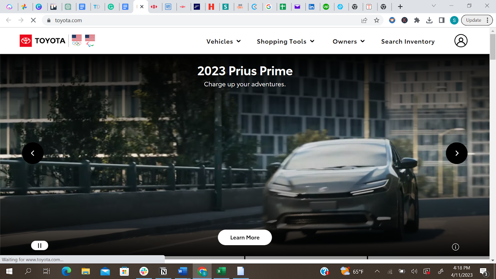 Toyota's website design