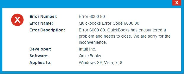  quickbooks Error 6000 80
