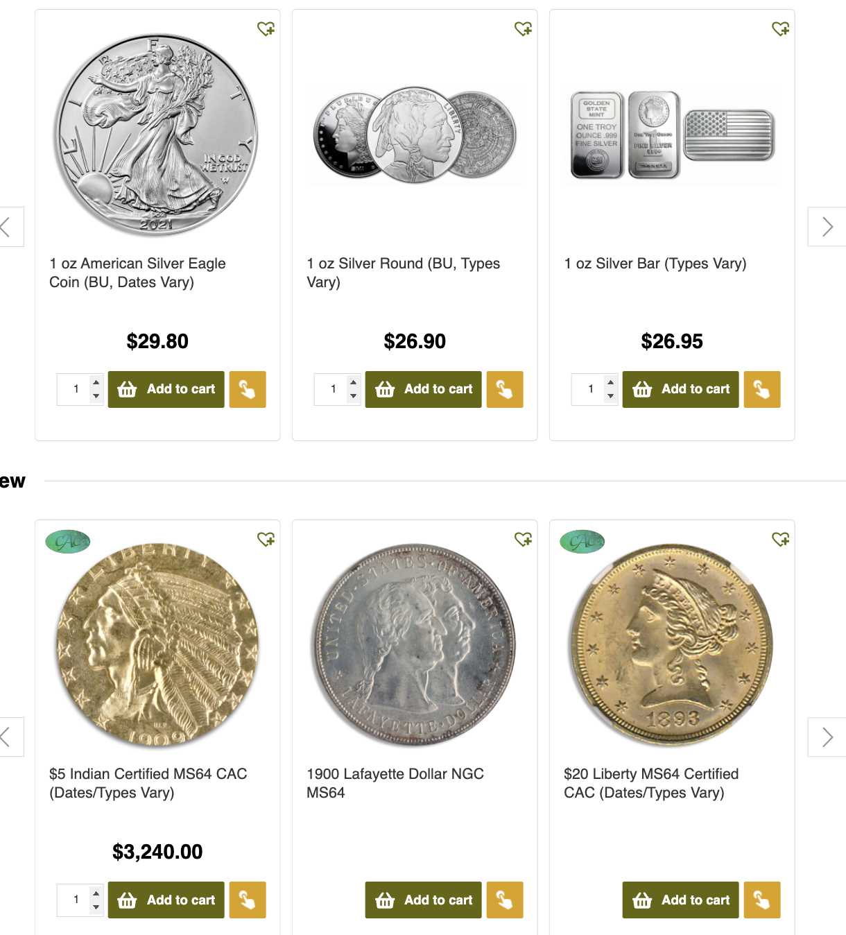 Blanchard Gold and Silver products 
