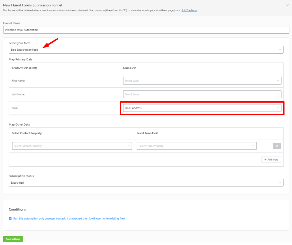 creating a welcome email automation for email subscribers in wordpress using fluentcrm