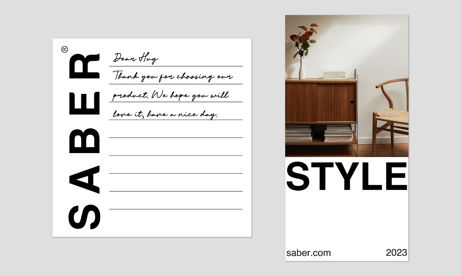 SABER's Striking Identity: Modern Branding in Black & White