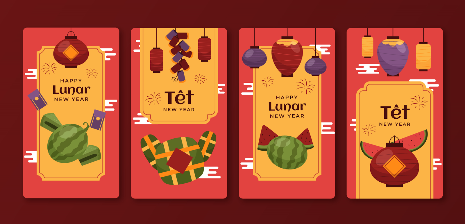 Mẫu thiết kế Happy New Year : Tạo không khí mùa xuân rộn ràng (2) 