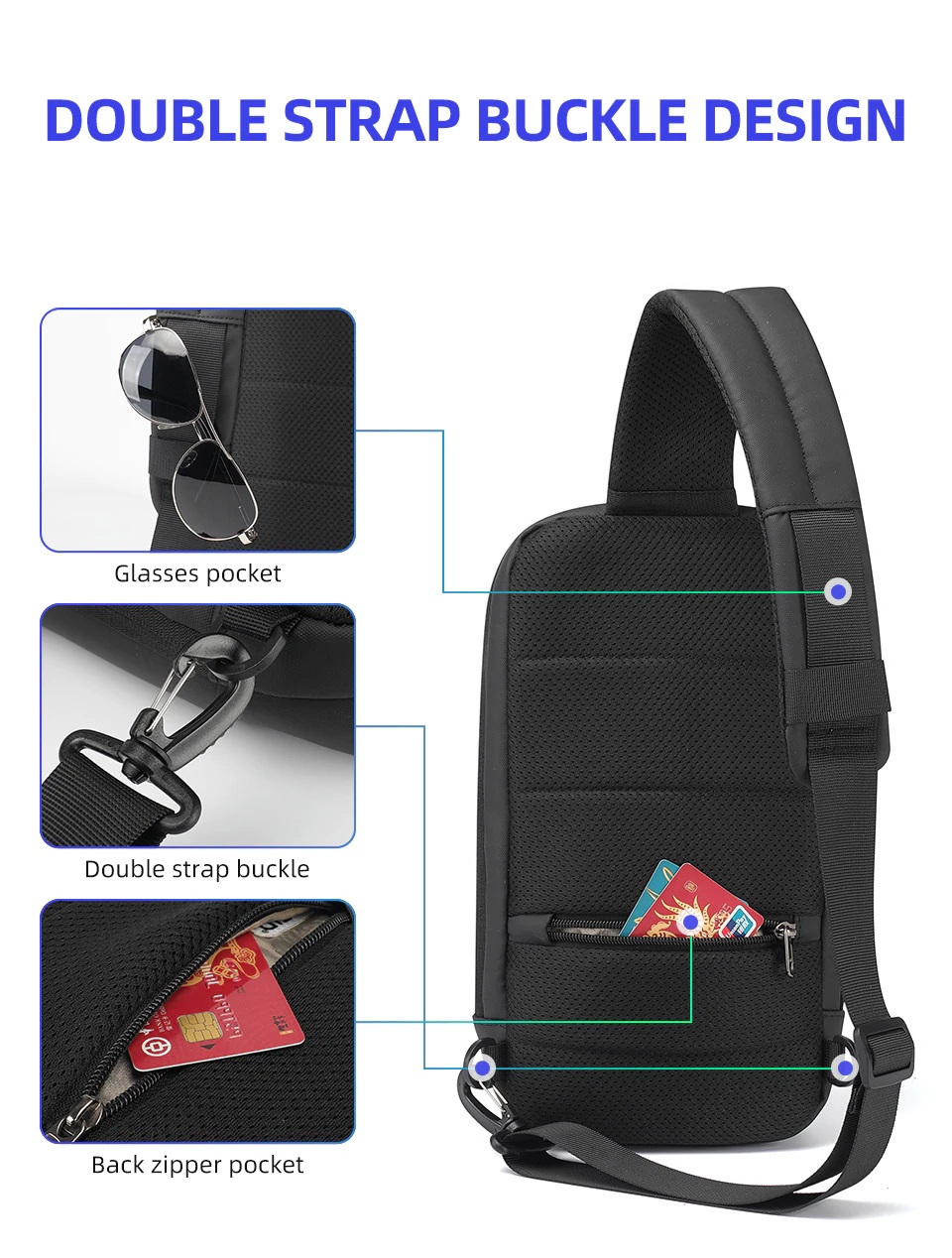 Luxury Sling Backpack-Waterproof & Anti-Theft Crossbody Bag-USB ...
