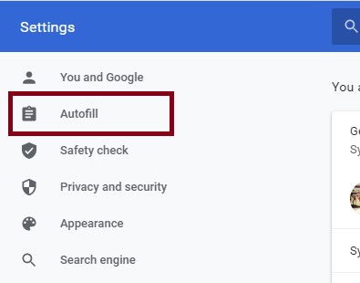 Disable Autofill service from your chrome Browser 