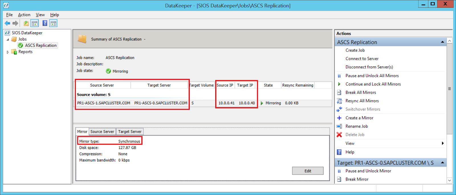 Figure 9: SIOS DataKeeper replicates the local volume from cluster node B to cluster node A