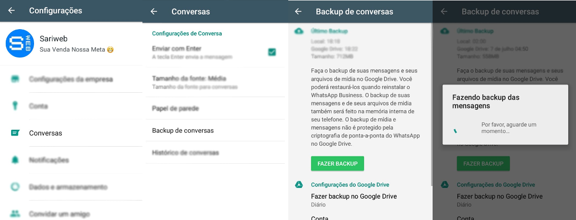 Migrando dados do WhatsApp