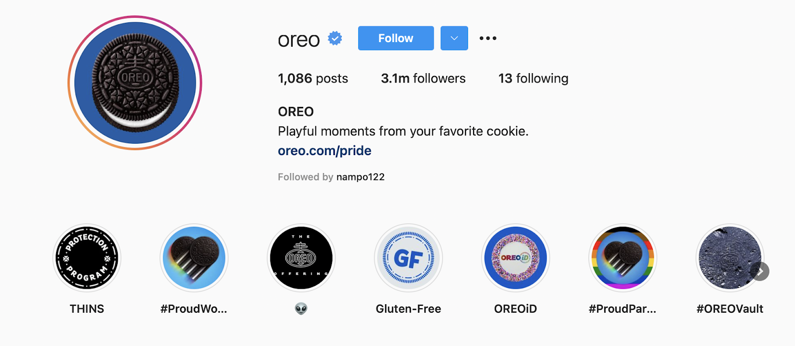 How to write instagram bio - oreo 