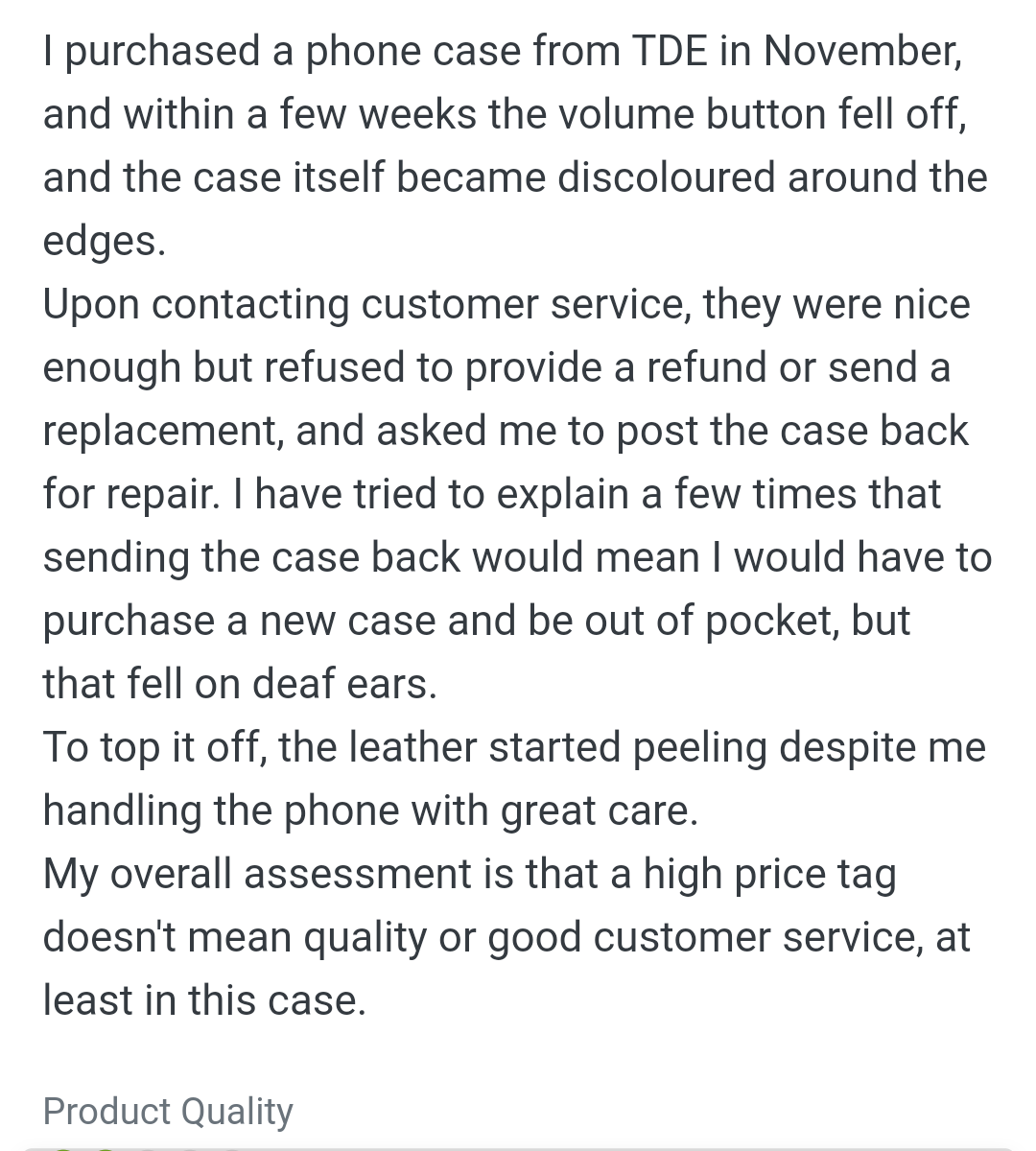 TDE phone case review