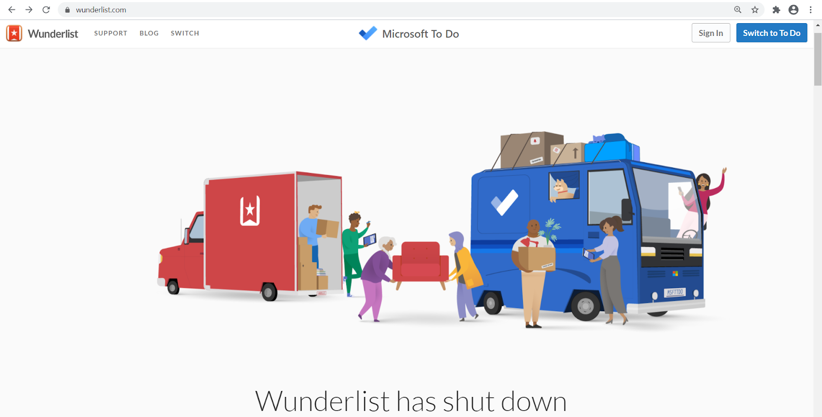 wunderlist has shut down
