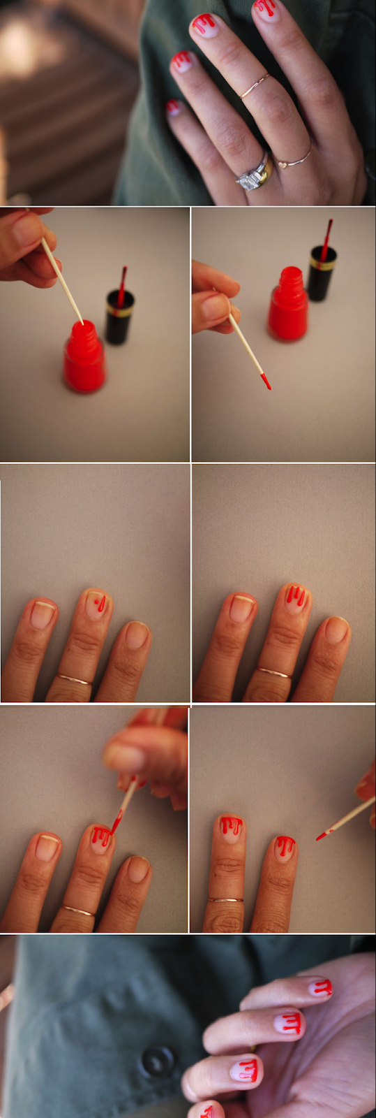 nailart bilder, roter nagellack, kurze nägel lackieren, diy