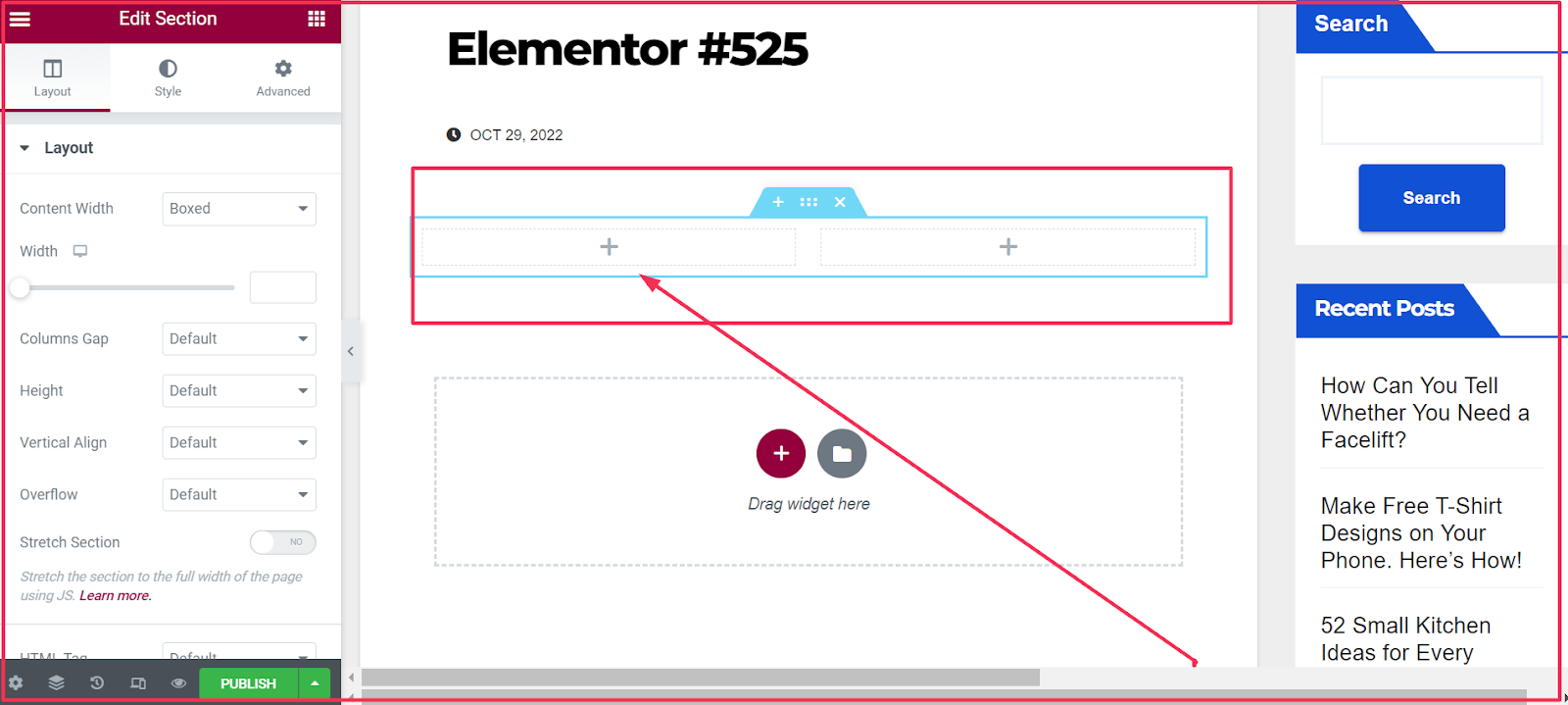 elementor website embed video add third screenshot - click plus icon and pase video url