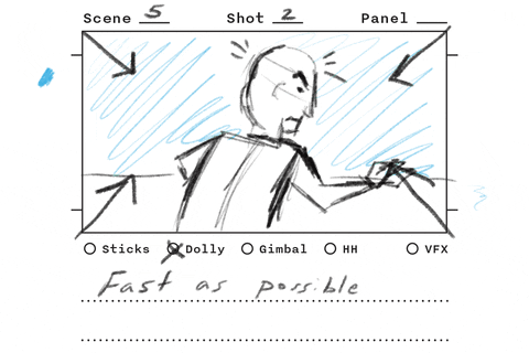 example of a storyboard used in an animation workflow