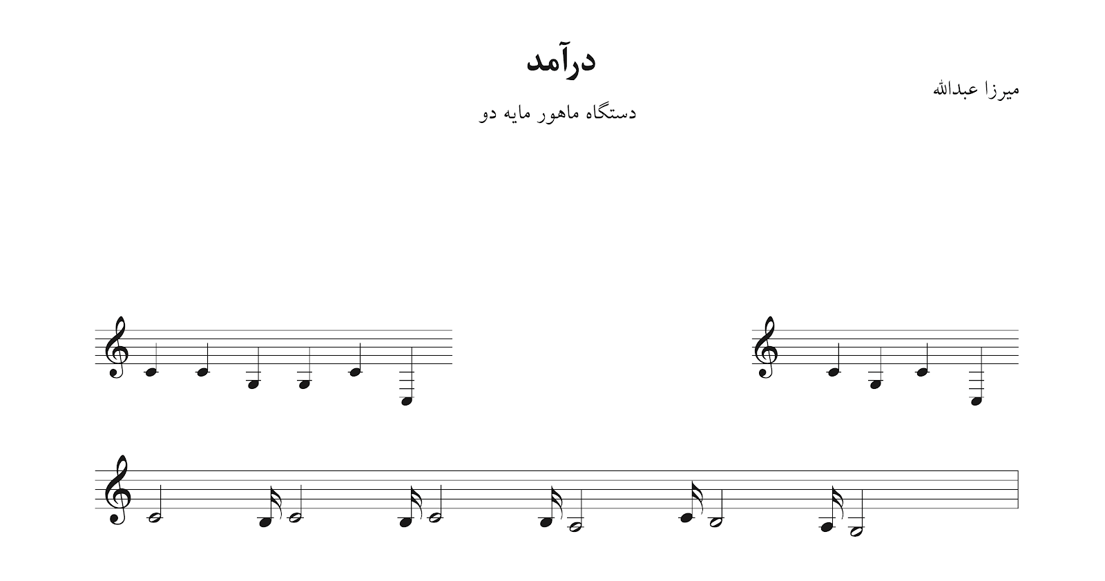 نت درآمد دستگاه ماهور ردیف میرزا عبدالله