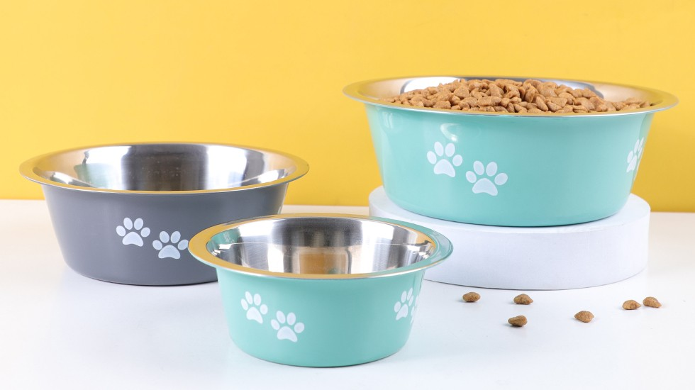 Raised Pet Bowls with Storage Function 2 Stainless Steel Dog Bowls