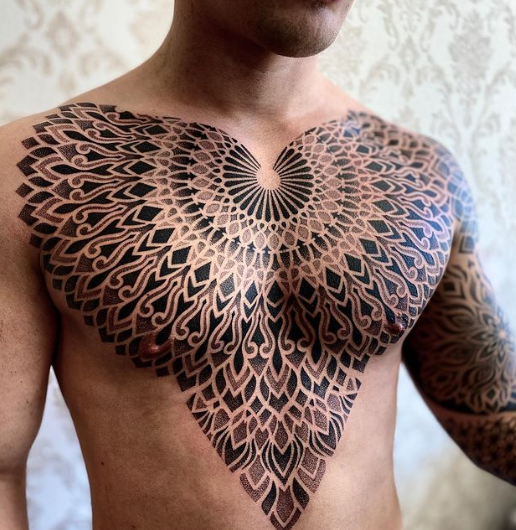 Mandala Chest Tattoo