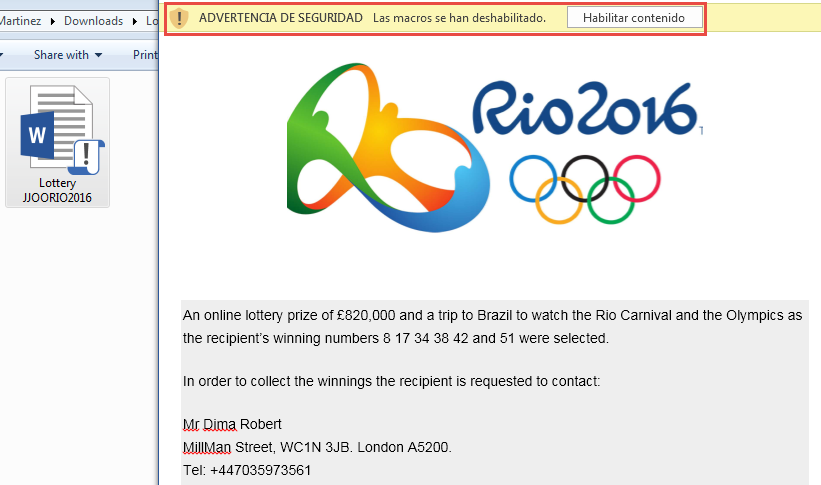 fake lottery rio2016