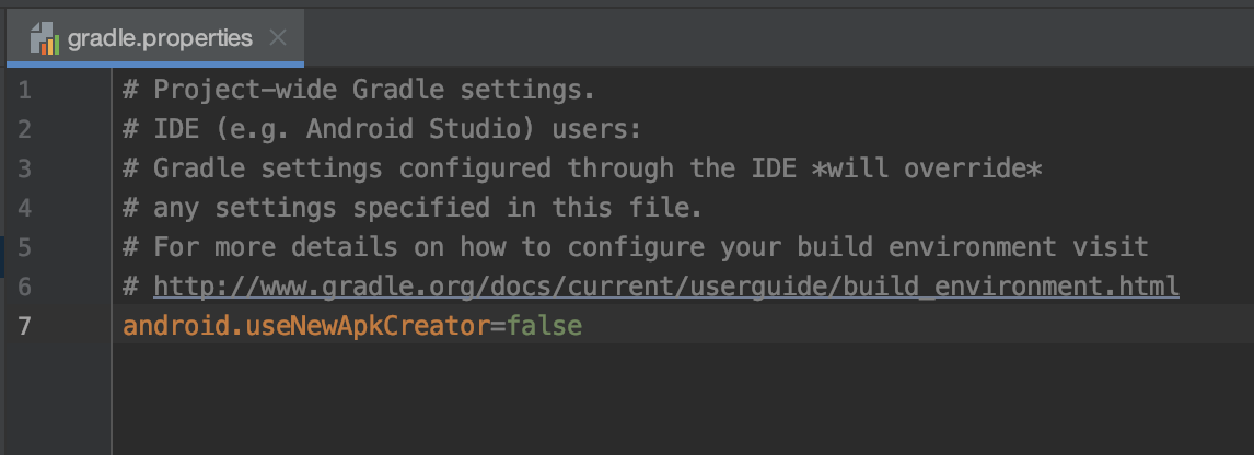 Edit your gradle.properties file to disable the new packaging tool
