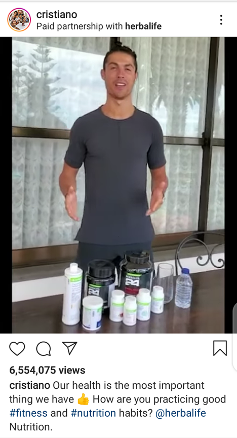 christiano rinaldo herbalife advertisement 