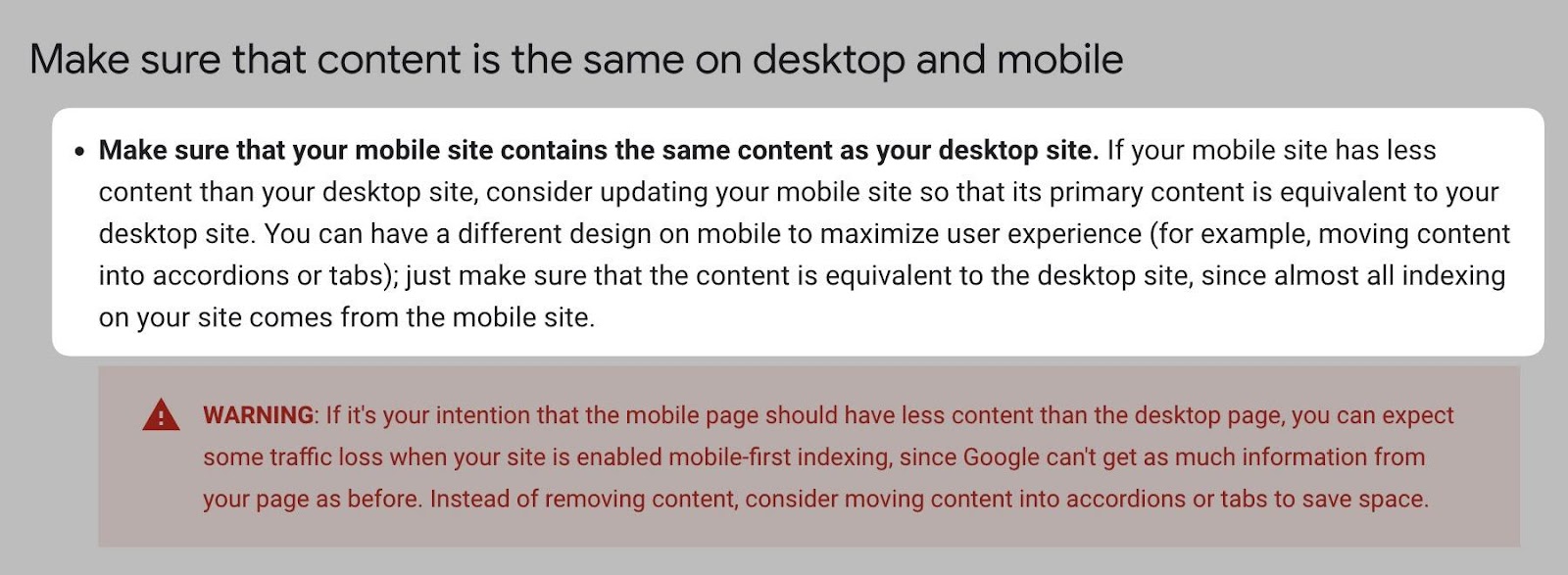 Mobile indexing documentation